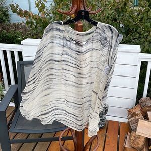 Eileen Fisher Shibori Crinkle Silk Chiffon poncho -one size